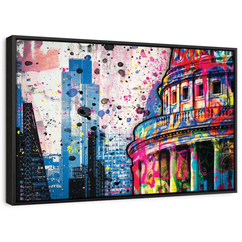 «London Cabins», reproduction de peinture sur toile, H 9 po x l 13 po