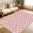Dusty Blush Pink Lattice carpet-easy to clean, machine-washable, soft and comfortable; suitable for door mats, kitchens, living rooms, bedrooms, corridors, and laundry areas. Easy to clean, durable carpet for home decoration.-129764883