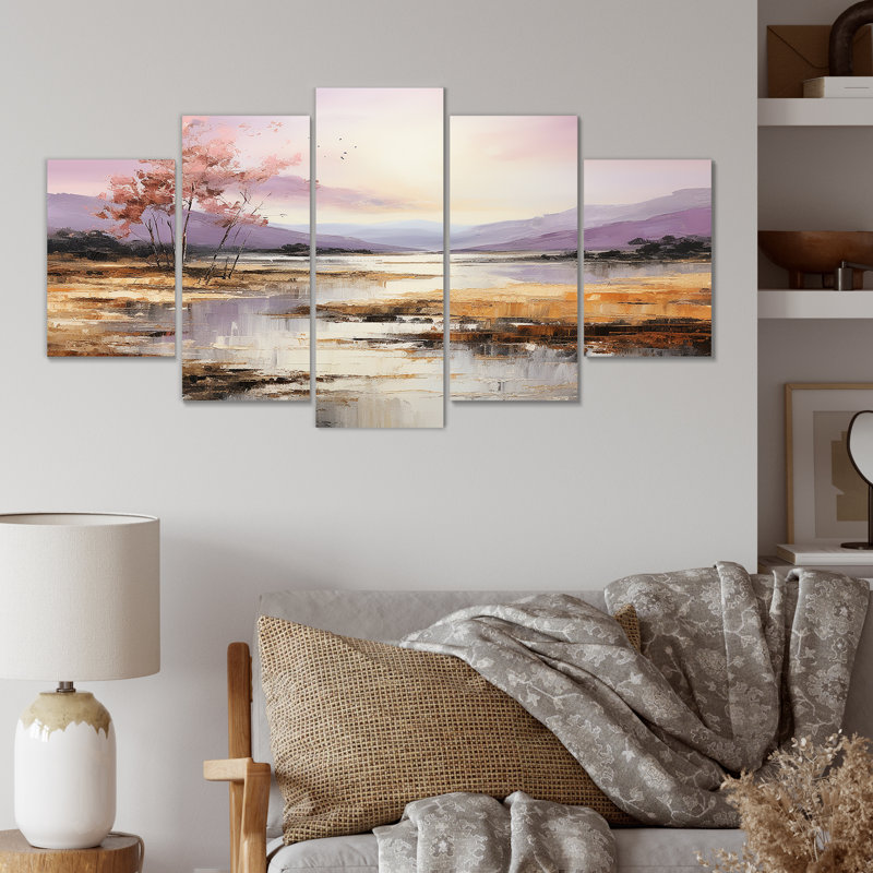  «Lake And Mountain I - Lake Multipanel», ensemble de décorations murales