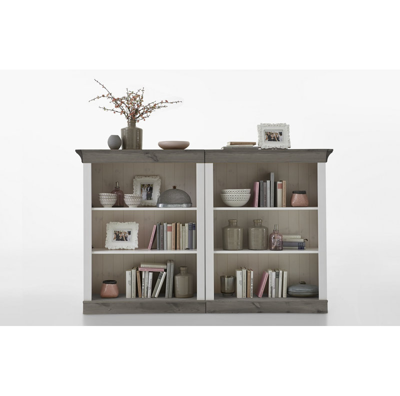 Kelly Bookcase, Stained and varnished White/Grey