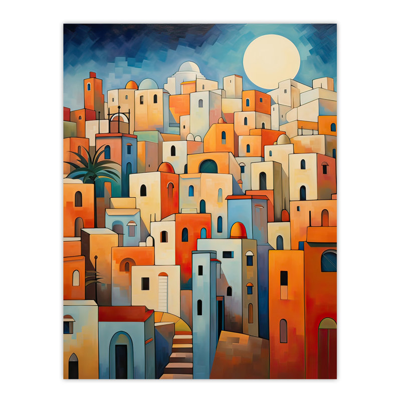 Wall Art Print Abstract Morocco Cityscape Poster Picture