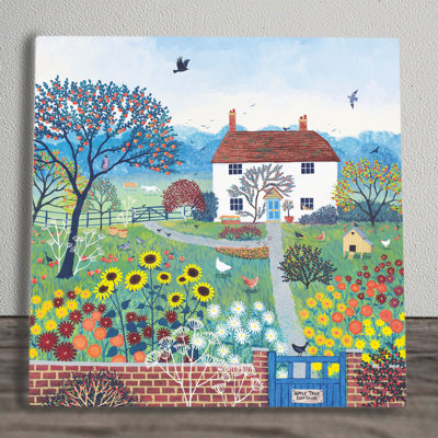 JO GRUNDY Farmhouse Plants & Flowers Wall Decor on Ceramic