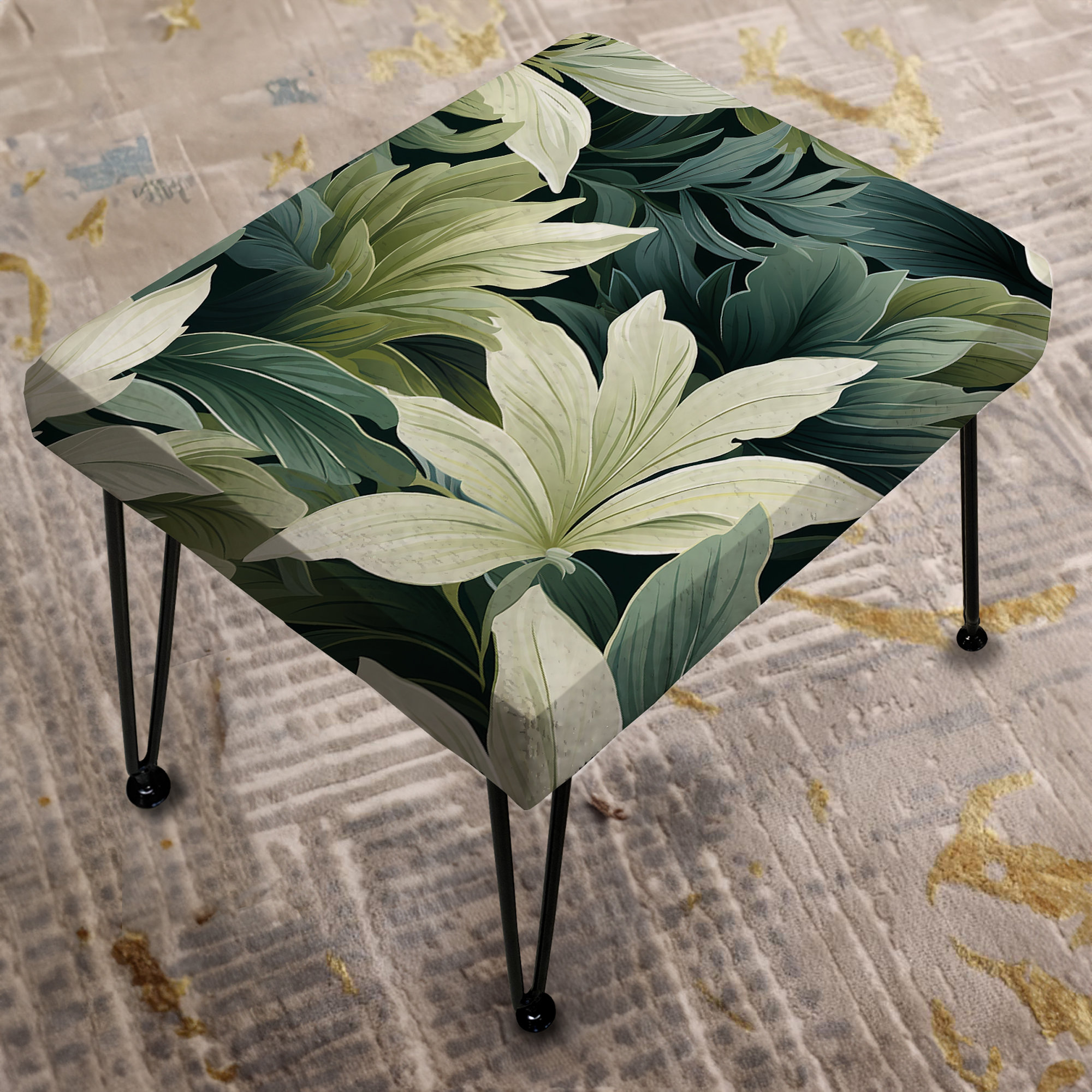 Design Art Leafy Tranquility Tropical Pattern - Tropical Rectangle ...