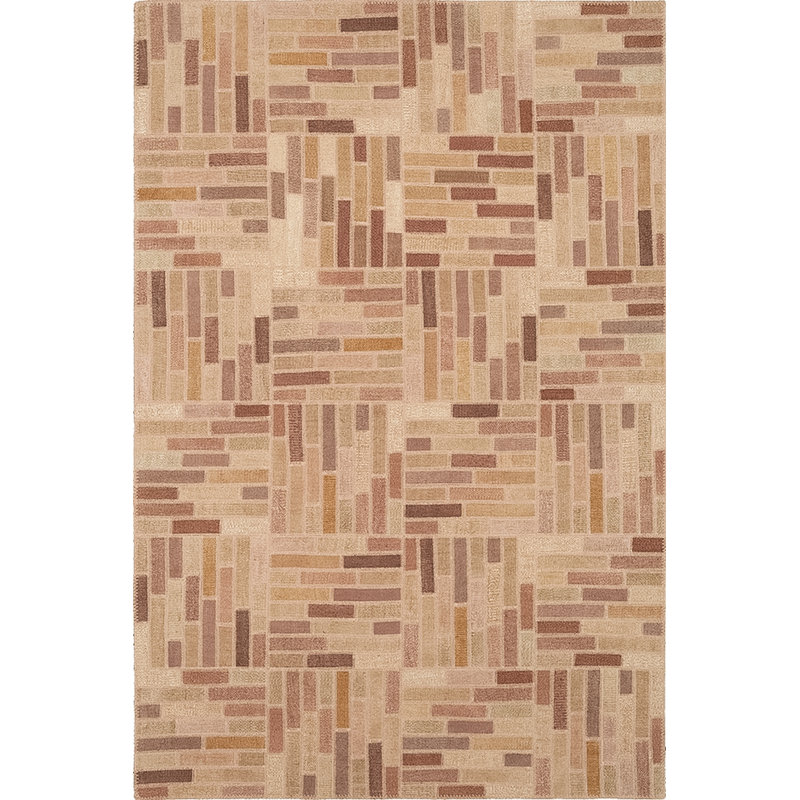 Tapis beige en coton noué à la main