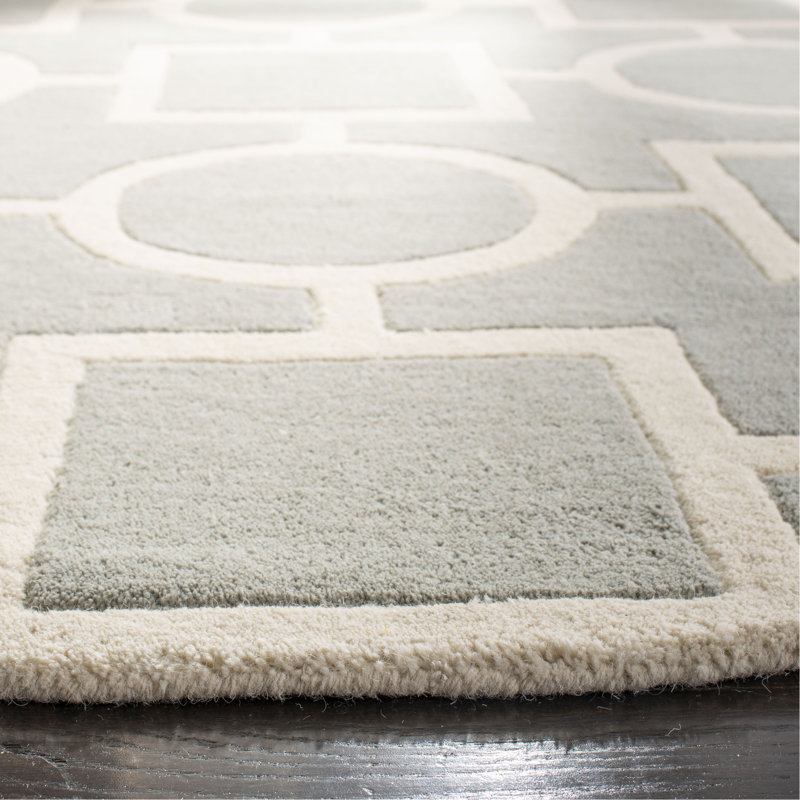 Teresita Hand Tufted Wool Geometric Rug, Square 7'