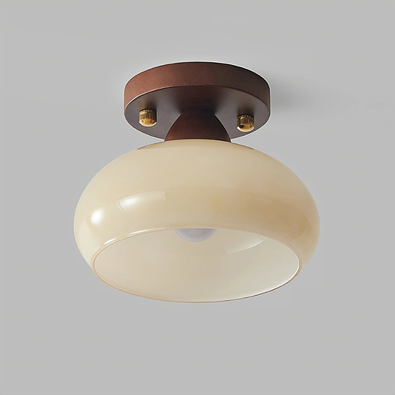 American Retro Wooden Glass Ceiling Lamp