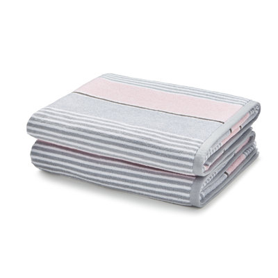 Textured Stripe 2 Piece Bath Towel Set