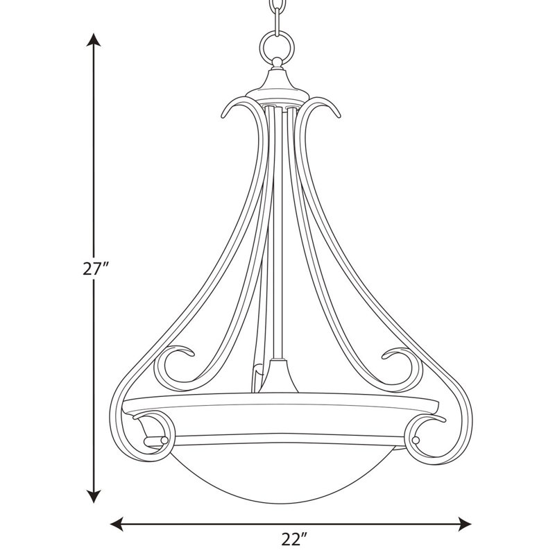 Luminaire suspendu bol 3 lumières unique Lilly, Bronze / Crème