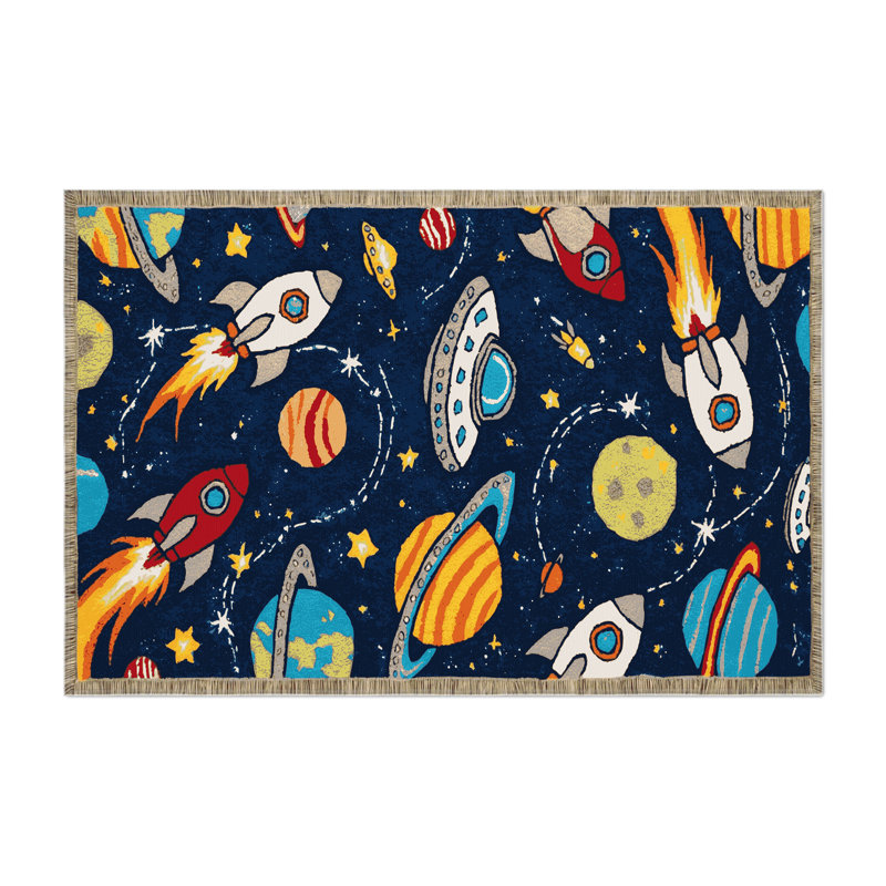 Tapis intérieur et extérieur bleu Transport, Rectangulaire 2 pi x 3 pi