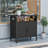 Armoire de rangement d'extérieur en rotin PE - Table de bar en osier résistante aux intempéries avec portes doubles-63414413