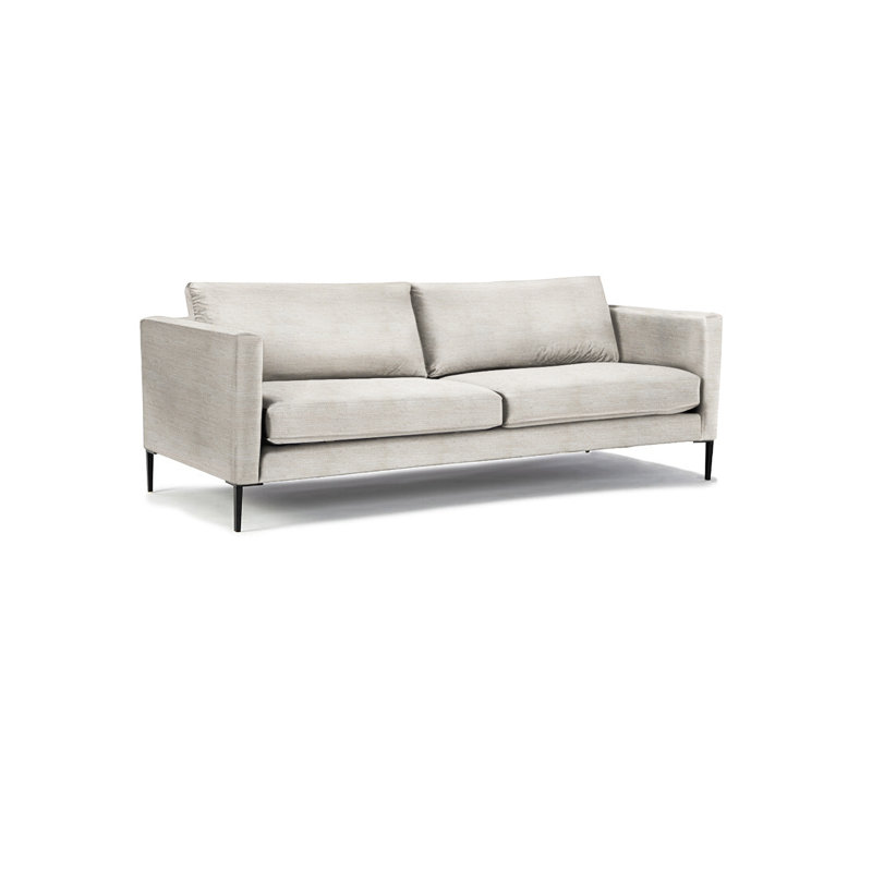 Tuxedo Arm Sofa, White Heron Polyester