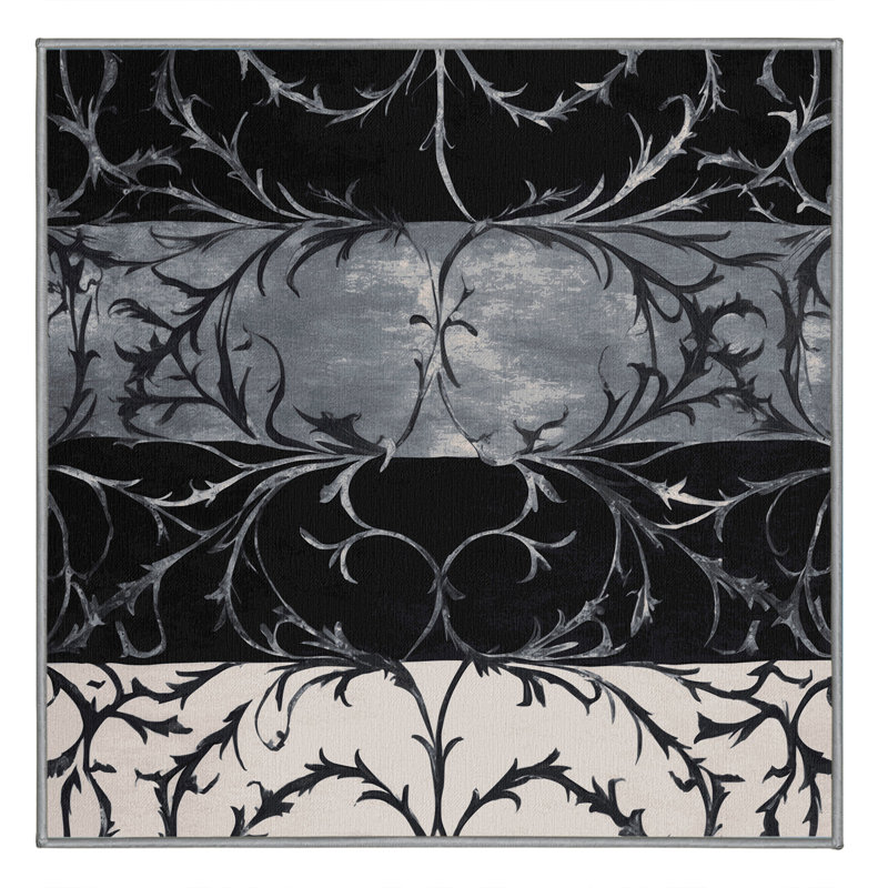 Ebony Vine Rug, Square 5'
