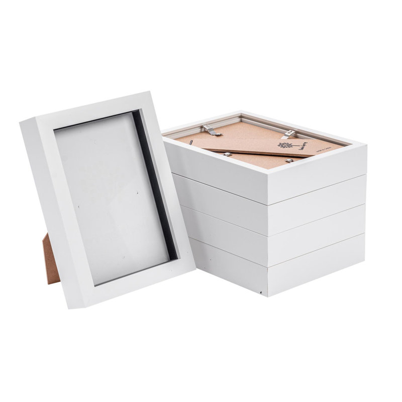 Nicola Spring - 3D Box Photo Frames - Pack of 5, White, 20cm H x 15cm W x 3.5cm D