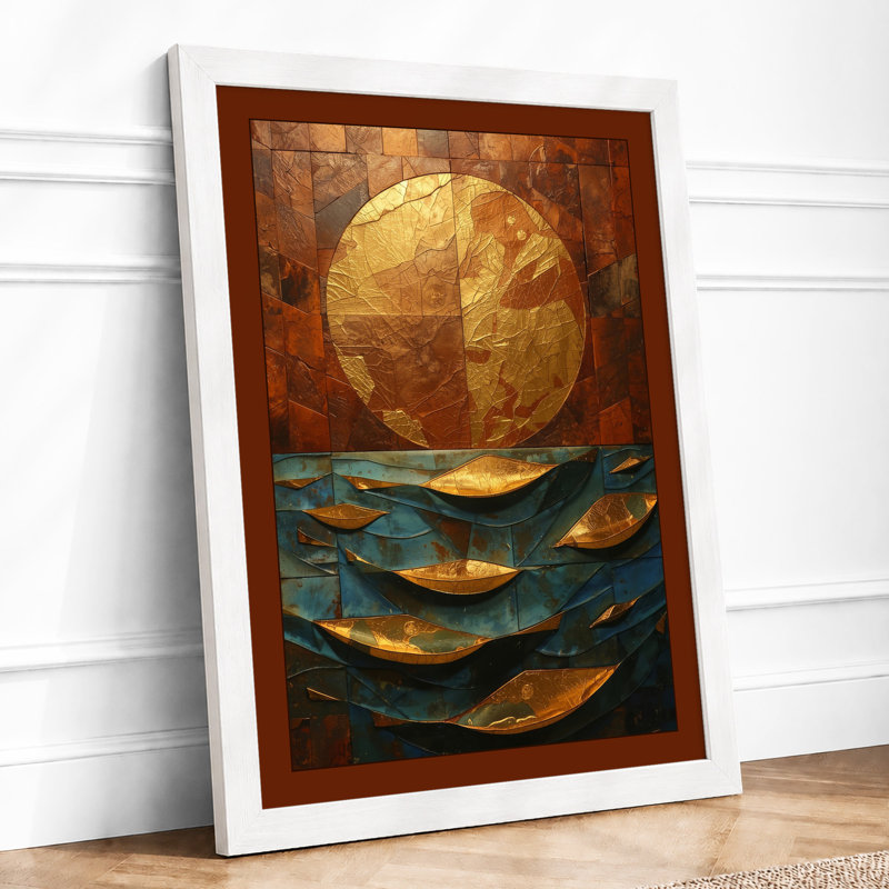 Sun and Tides Boho - Framed Print, A2 - 59.4 x 42.0 cm, White