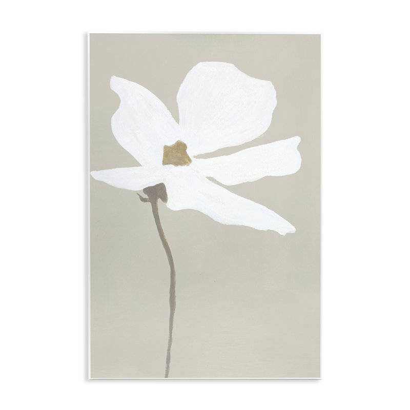 "White Flower Sprout", art mural sur bois par Design Fabrikken, H 15 po x l 10 po