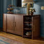 Buffet 70,87 po à quatre portes courbées en bois de frêne (aucun assemblage requis)