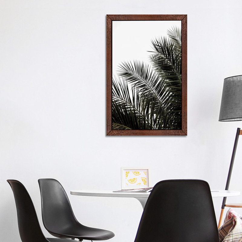 Palm Leaves III by Mareike Böhmer - Floater Frame Print on Canvas, 152.5 cm H x 101.5 cm W, Brown