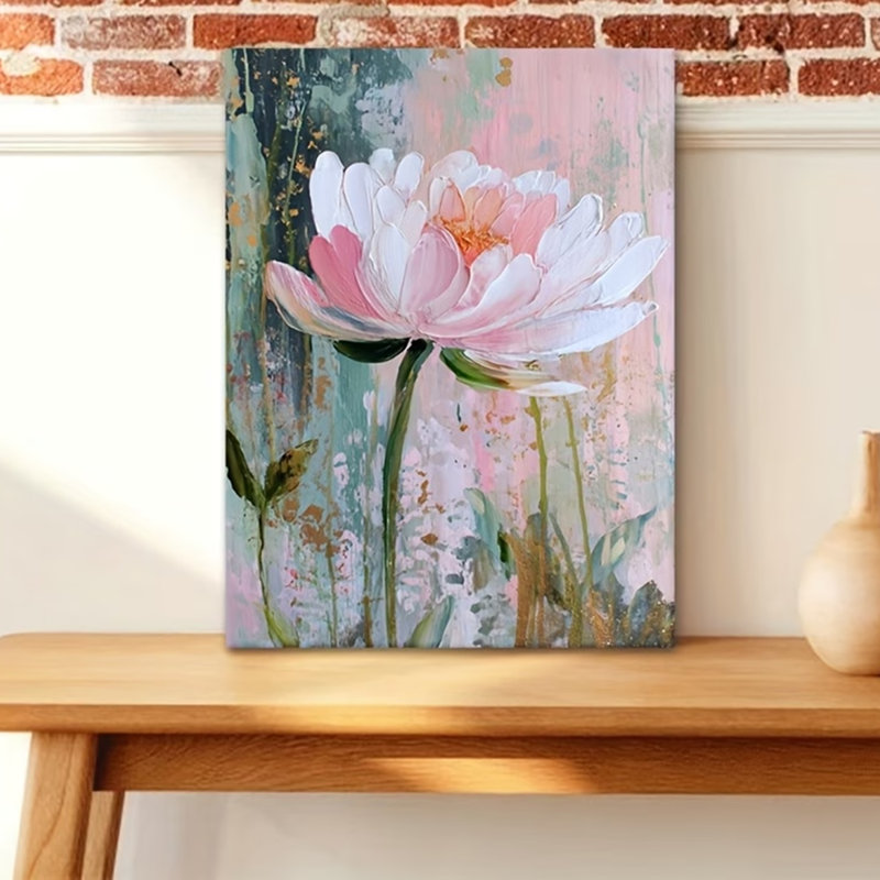 45*30，2D Flat, Spring Light Flower 2 Valentine's Day Gifts Easter Decorations, Wall Decorations, Room Decorations, Wood Frame Canvas Art Posters.