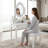Makeup Vanity Table Set With 360Â° Mirror & Cushioned Stool - 4-Drawer Bedroom Dressing Desk-1762025775
