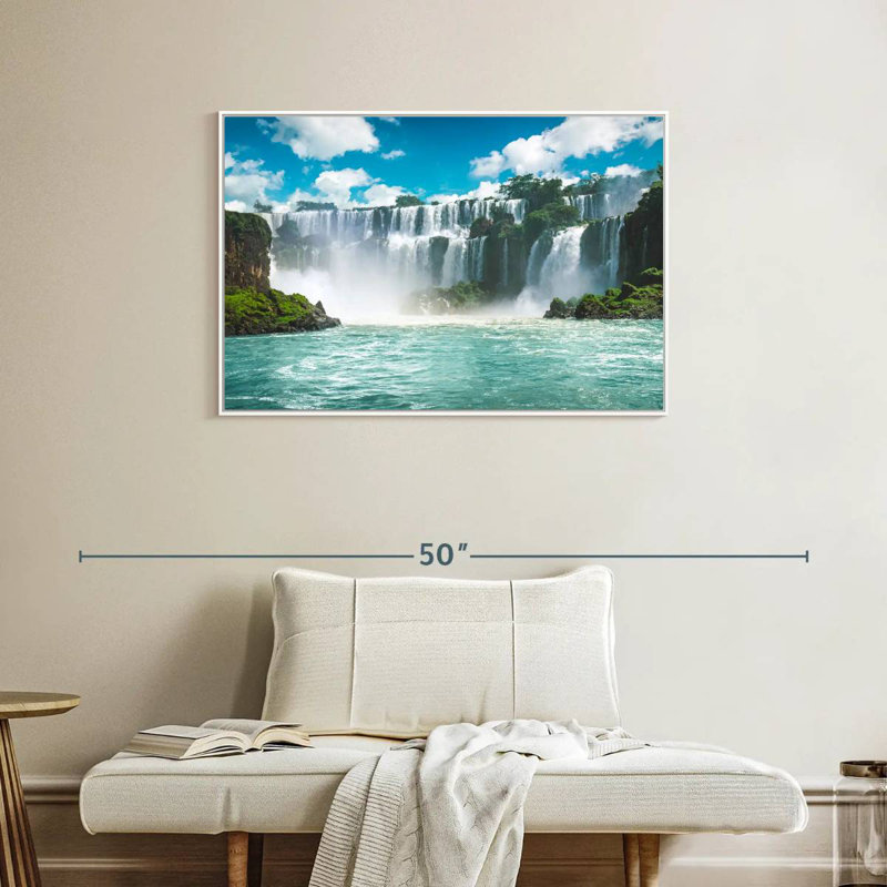 Enchanteresse des chutes d'Iguazu, Cadre flottant blanc, 37 po x 25 po