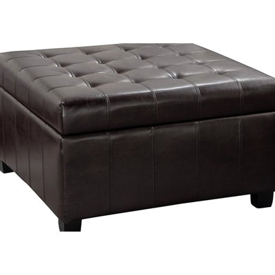 Waffle Stitch In Brown Pu For Storage 31.13 X 19.01 Inches Elegant With Facility 31x31x18.6
