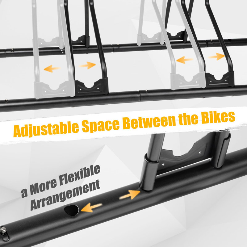 Adjustable Black Steel Indoor Bike Storage Rack
