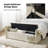 Aristides Modern 61''W Upholstered Storage Bench with Pillows Designed to Resemble Elephant Ears-2102708157