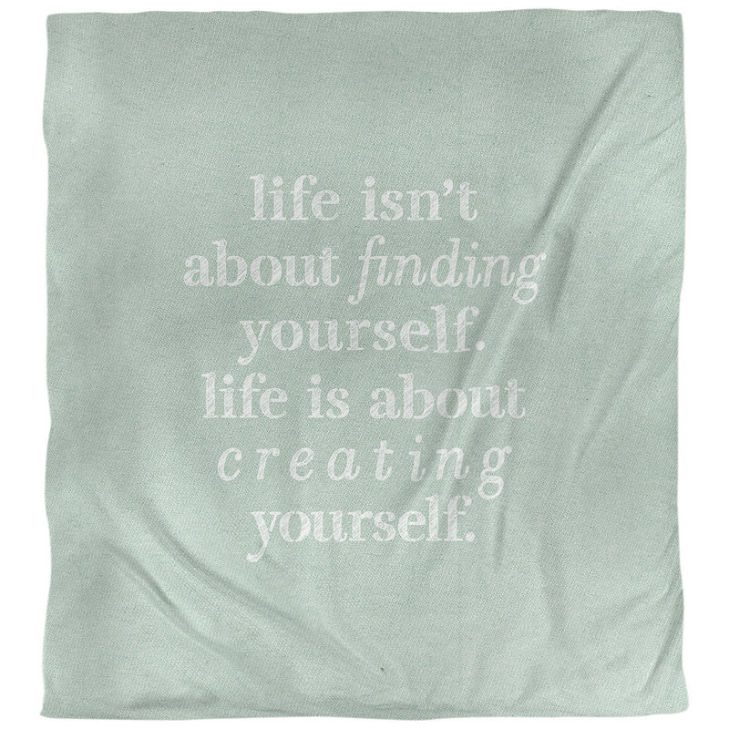 Housse de couette simple Creative Yourself Quote, Housse de couette pour très grand lit, Vert / blanc