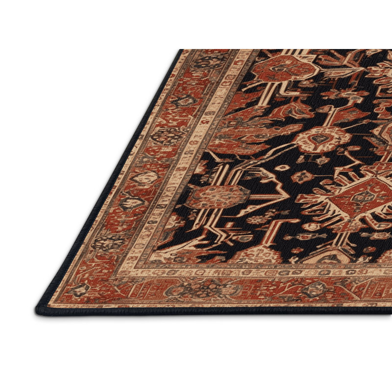 Tapis brun lavable à la machine, Carré 4 pi x 4 pi