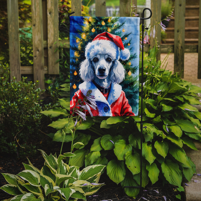 Drapeau de jardin Doberman Pinscher, Caniche blanc