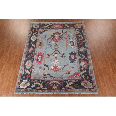 Tapis bleu clair Oushak 9x12