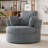 42.1" Wide Slipcovered Swivel Barrel Chair-1954448380