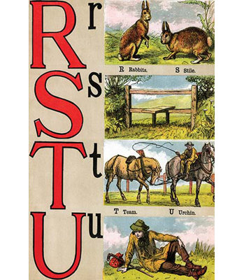 " R, S, T, U Illustrated Letters " by Edmund Evans