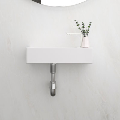 Man Wah 7.28'' Ceramic Rectangular Bathroom Sink