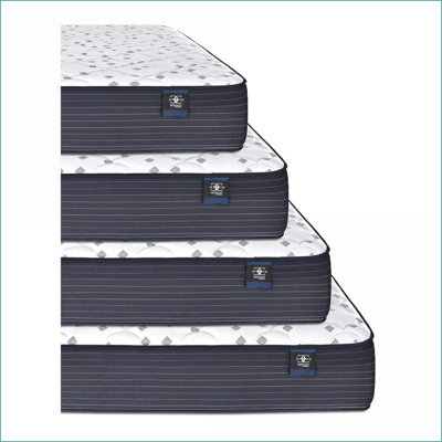Mattresses Restonic ComfortCare Hybrid Euro Top Queen Mattress with Cooling Lumbar Support | Ivory &amp; Sky Blue | Foam