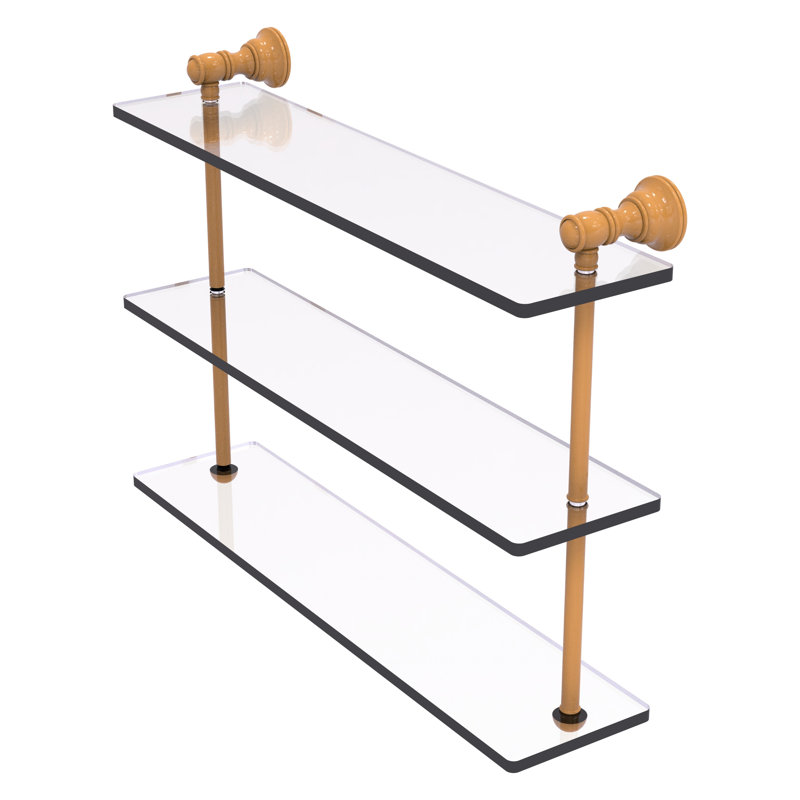 Freyja 3 Piece Glass with Towel Bar, 16" H x 16" W x 5.54" D, Golden Yellow