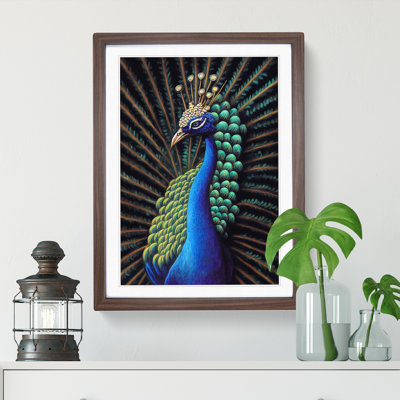 Pretty Peacock 1 Piece Single Picture Frame Wall Art