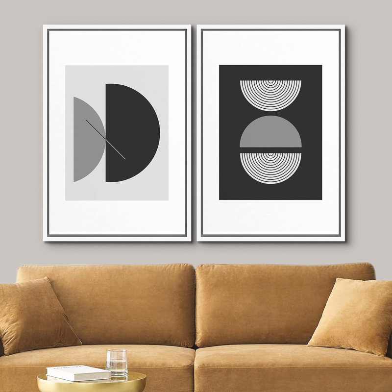 Mid Century Modern Boho, Cadre flottant blanc, H 24 po x l 32 po x P 1,5 po