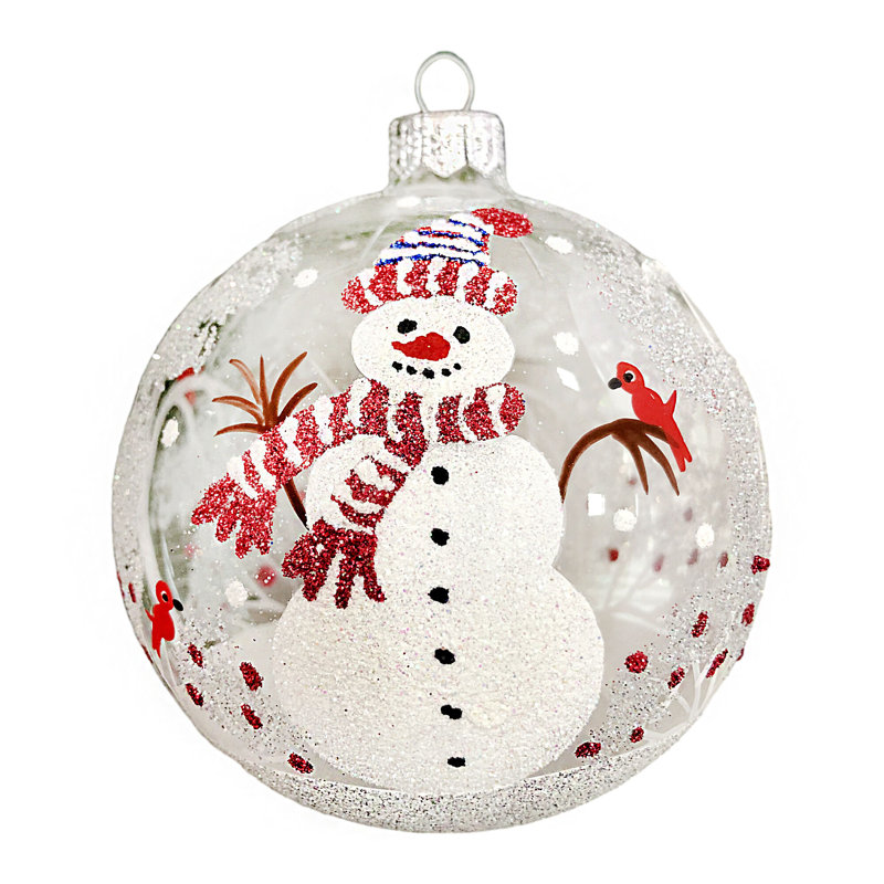 Snow-Covered Forest Glass Christmas Tree Ornament