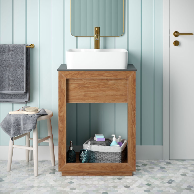 Rennes 24" Reclaimed Wood Vanity, Teck naturel