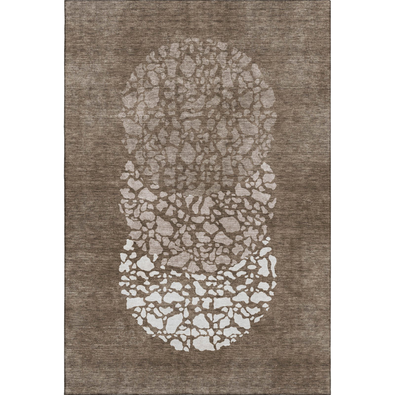Tapis chocolat de qualité supérieure lavable à la machine Cerrito, Rectangulaire 8 pi x 10 pi