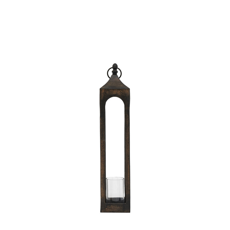 Aluminium 80% / Glass 20% Tabletop Lantern, 77" H x 15.5" W x 15.5" D