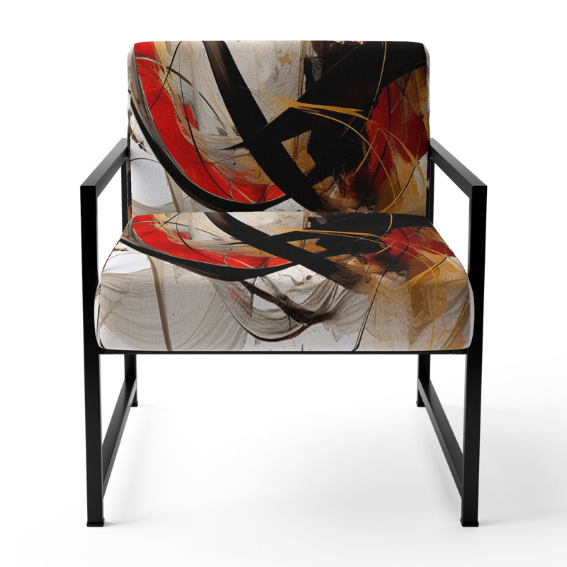 Conversations avec Destiny Dynamic Waves - Fauteuil rembourré moderne, fauteuil d'appoint à formes géométriques, Noir