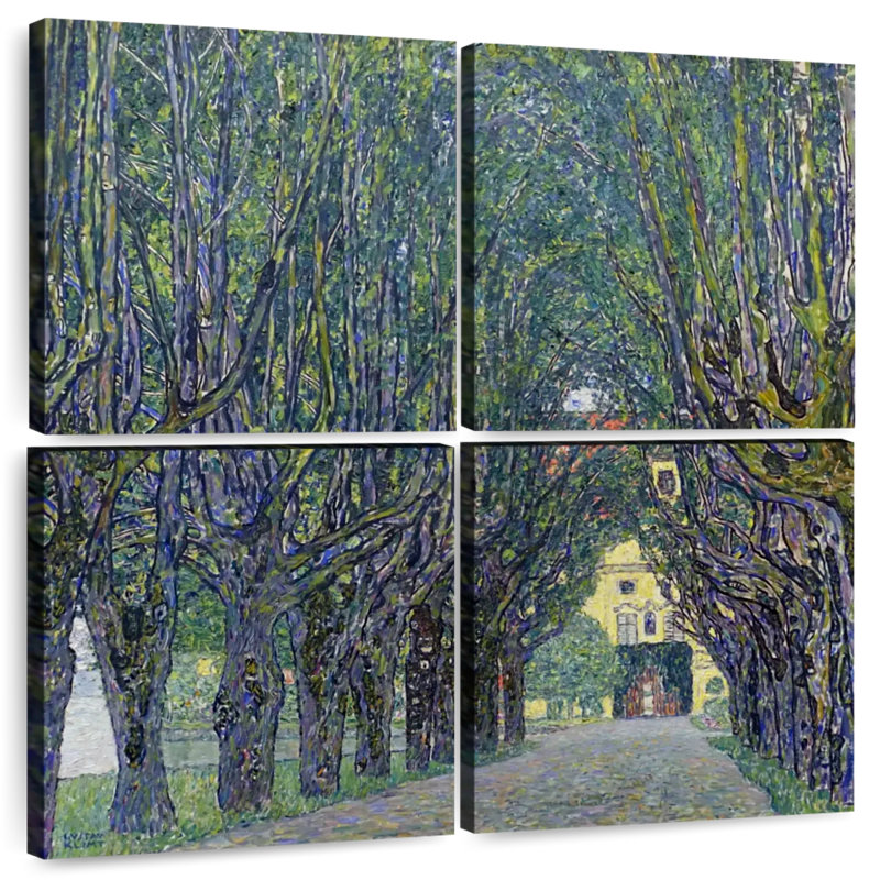 Route bordée d'arbres menant au manoir de Kammer, H 74 po x l 74 po