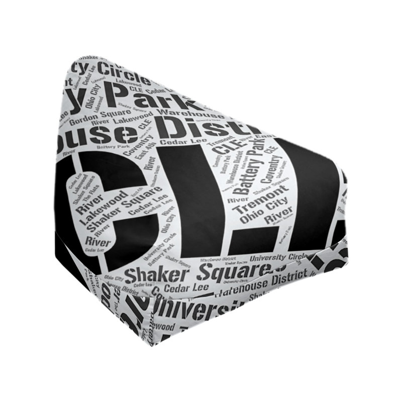 Classic Bean Bag, 42" H x 38" W x 29" D, Black Polyester Blend, Cleveland