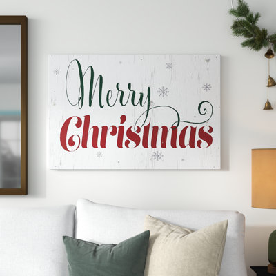 «Merry Christmas», art textuel sur toile tendue