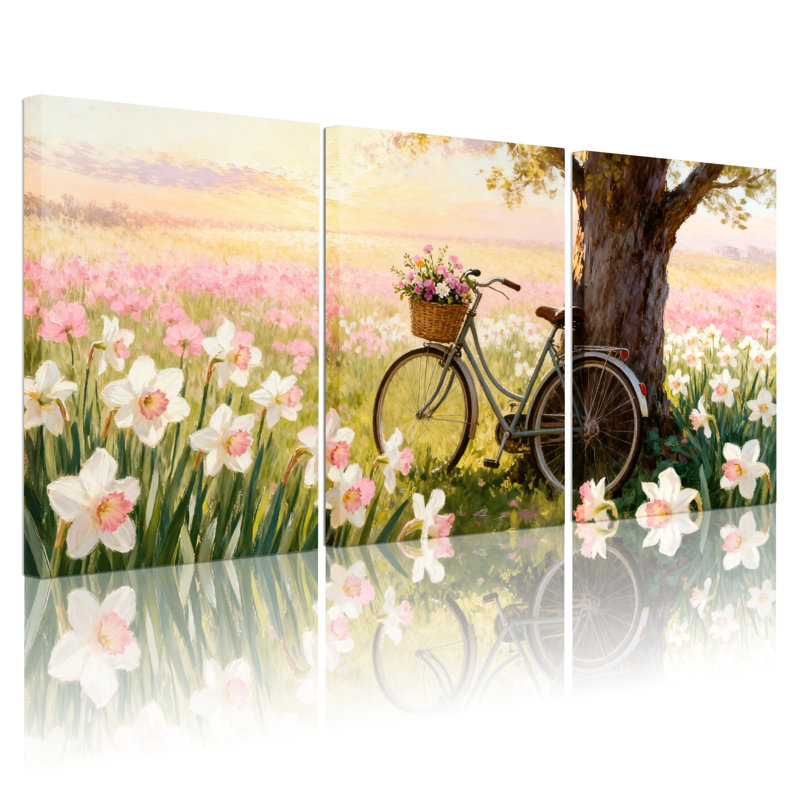 Ensemble de 3 reproductions d'art sur toile, H 30 po x l 60 po