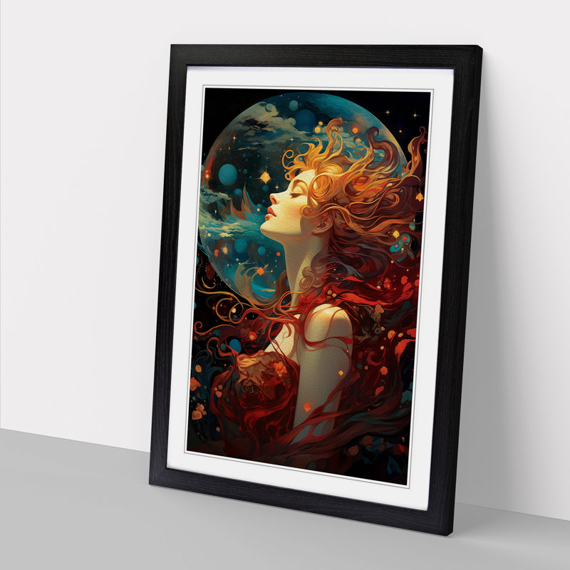 Universe Art Nouveau Art - Framed Print, Black Framed, 64cm H x 46cm W