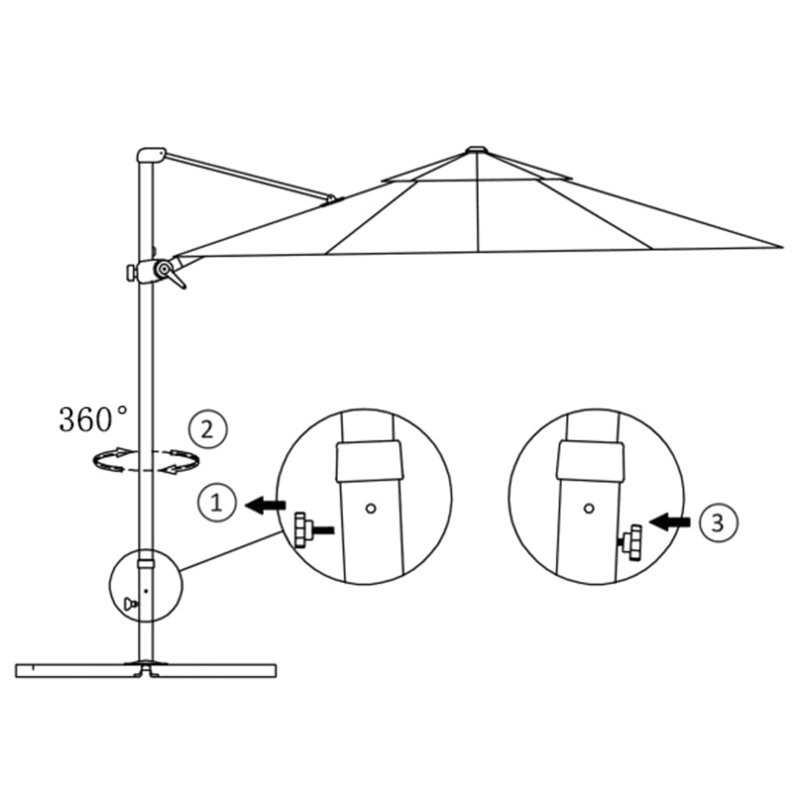 Zayne 300cm Cantilever Parasol, Anthracite