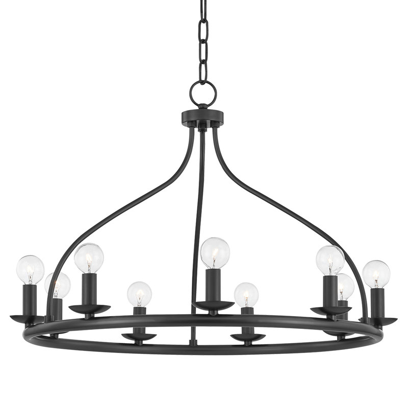 Kendra - 9-Light Chandelier - Aged Brass Finish, Old Bronze